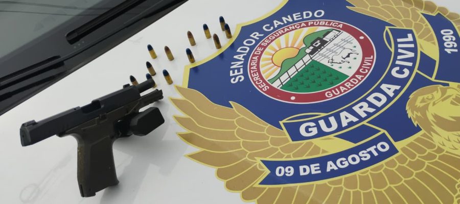 GCM apreende arma 9mm e 12 munições durante patrulhamento em Senador Canedo